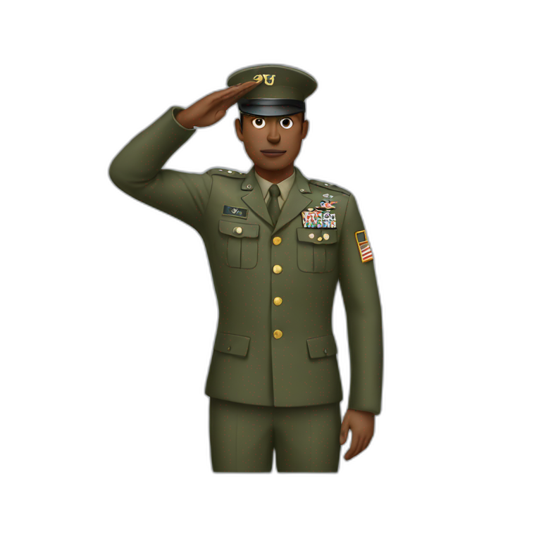 military officer salute | AI Emoji Generator