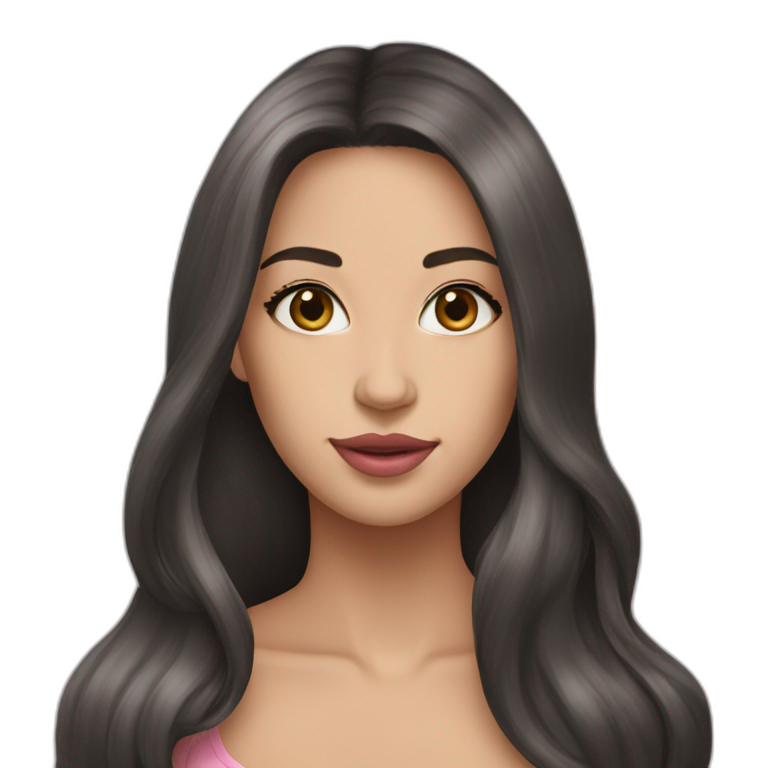 Eyes with long eyelashes, cute face, pink lips, pretty nose | AI Emoji ...