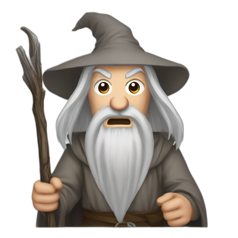 gandalf with avery angry face | AI Emoji Generator