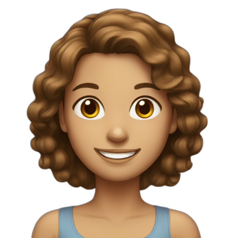 solo brown-haired girl | AI Emoji Generator