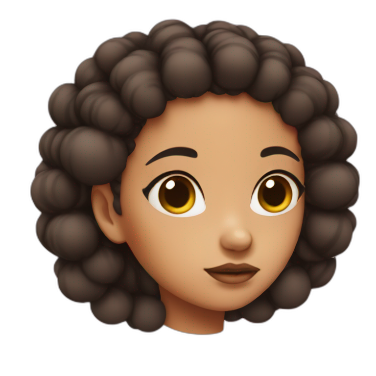 girl with 2 afro puffs sleeping | AI Emoji Generator