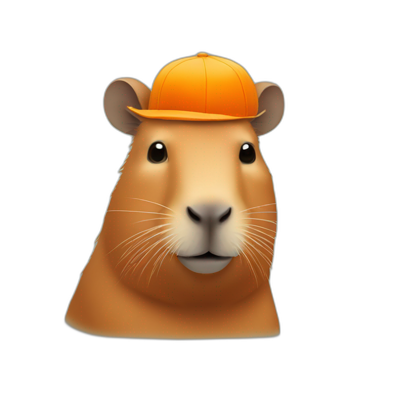 capybara on top of orange | AI Emoji Generator