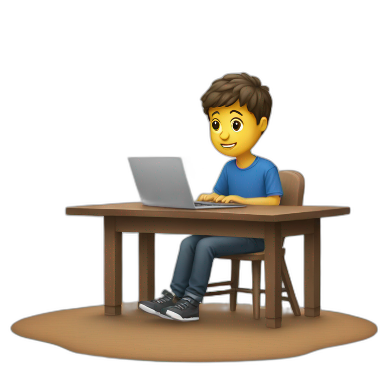 boy sitting on photo_background | AI Emoji Generator
