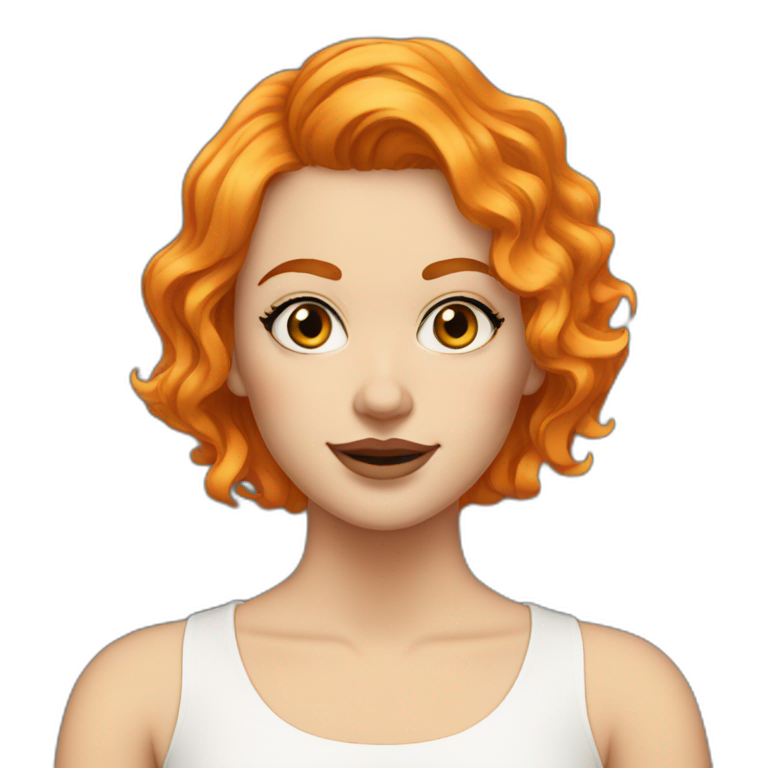 wavy-orange-haired-white-girl-eyebrows | AI Emoji Generator