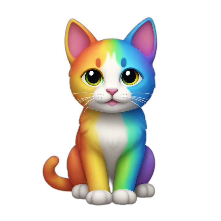 Cat with rainbow ears | AI Emoji Generator