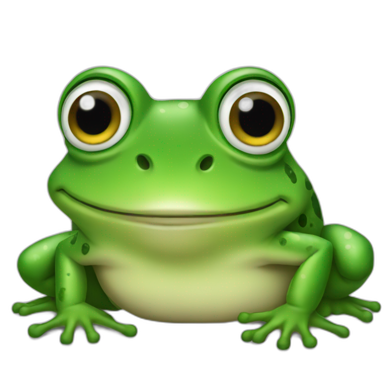 Pepe frog happy face jumping mountain bike | AI Emoji Generator