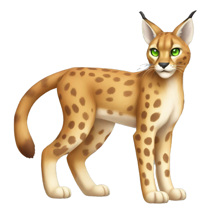 spotted Lynx-Caracal-Fakemon-hybrid with orange points, green eyes ...