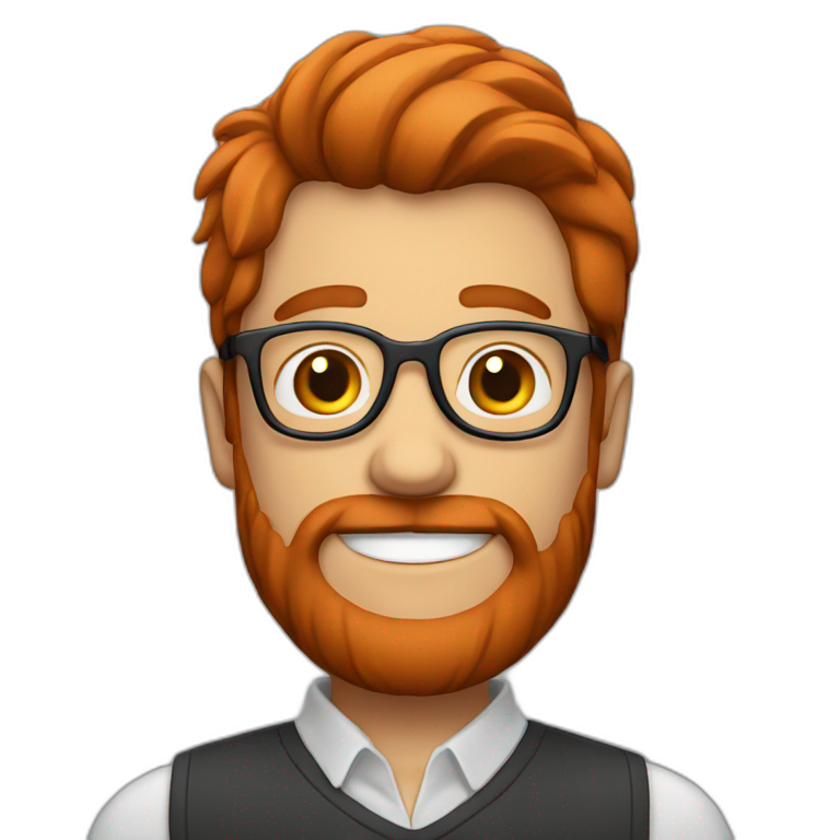 Gray haird 60 years old man with beard and green eyes | AI Emoji Generator