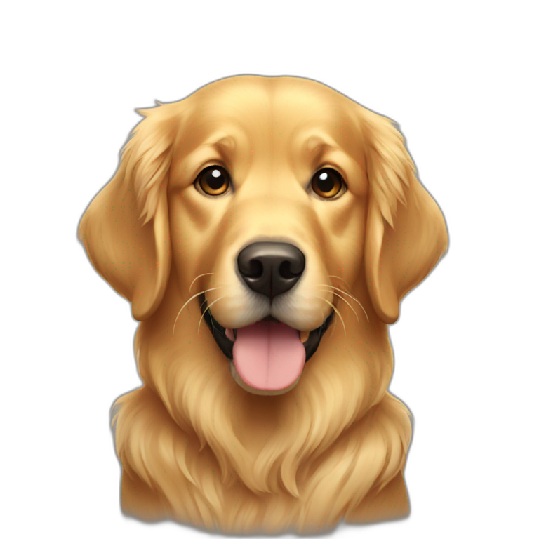 Golden retriever eating a cheeseburger | AI Emoji Generator