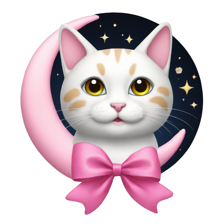 cat on moon with stara | AI Emoji Generator