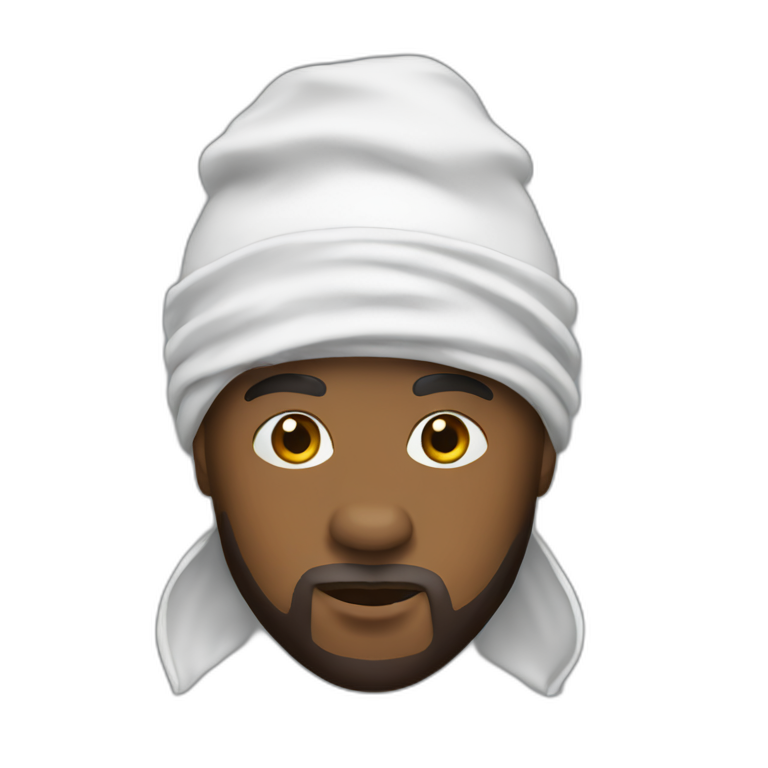 Handsome black male with a durag | AI Emoji Generator