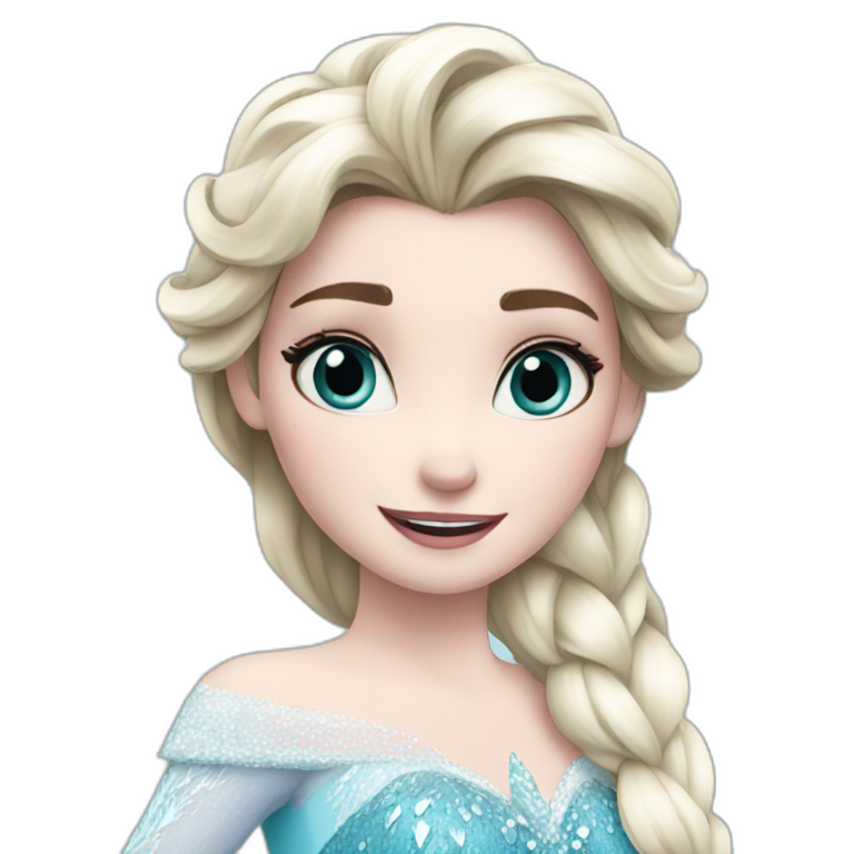 Frozen Elsa with smirk | AI Emoji Generator