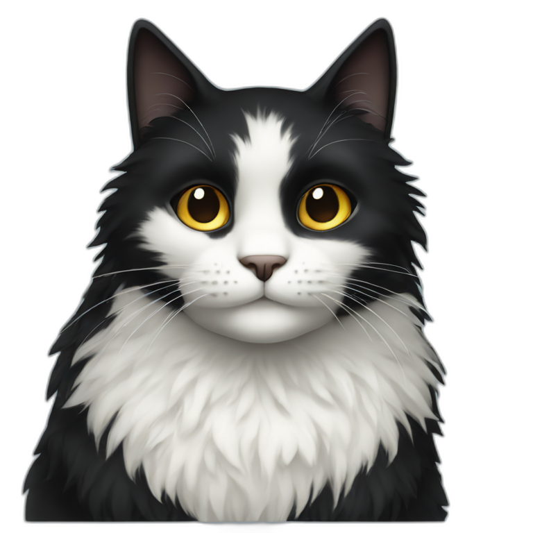 Fluffy Black Cat Ai Emoji Generator 4114