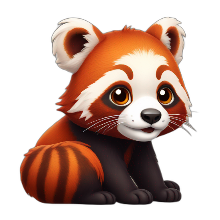 cute Red panda coding on a laptop | AI Emoji Generator