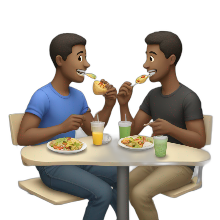 Two man with beard eat | AI Emoji Generator