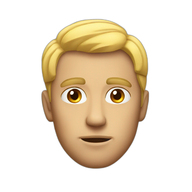 man thinking heads up with headphone | AI Emoji Generator