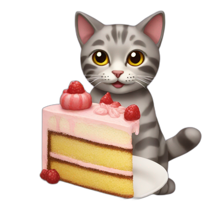 Cat with cake | AI Emoji Generator