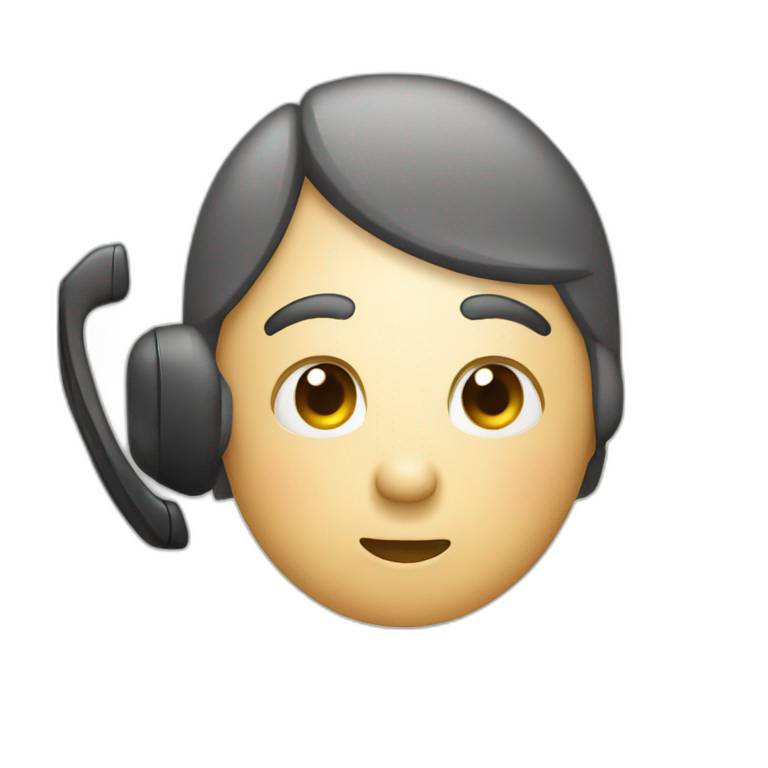 two call center agent singing on the phone | AI Emoji Generator