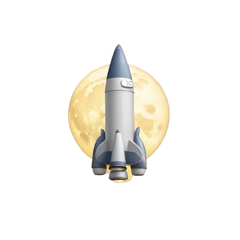 rocket going to the moon | AI Emoji Generator