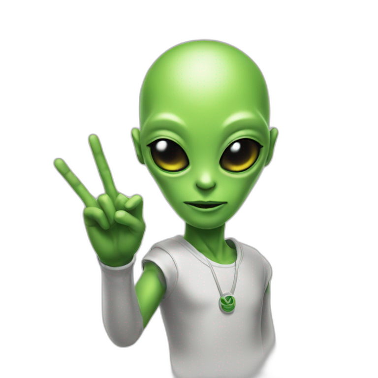 alien with rose in hand | AI Emoji Generator