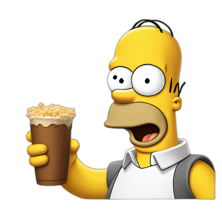 Homer eat French fies | AI Emoji Generator