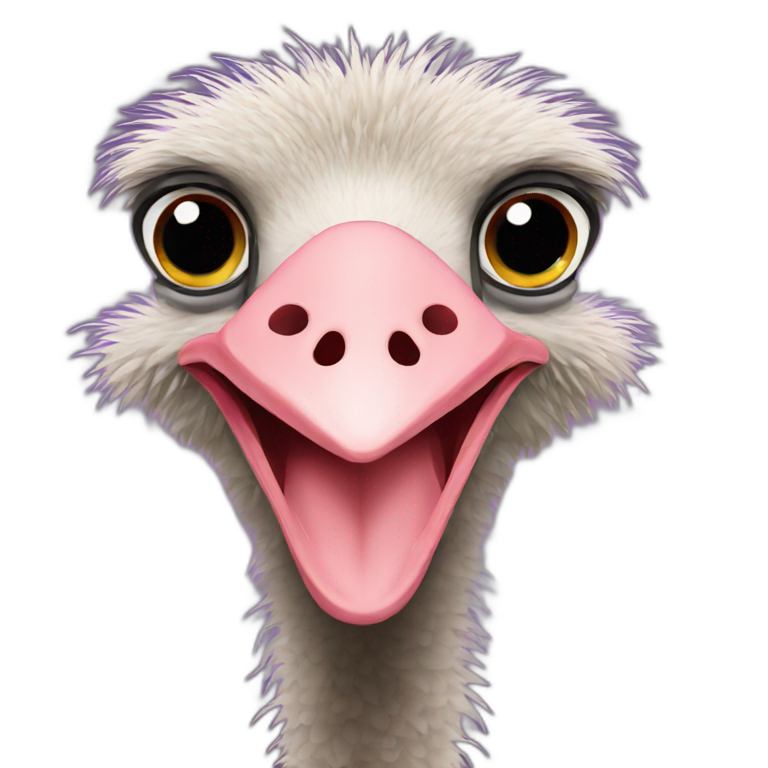 Ostrich eating waffles | AI Emoji Generator