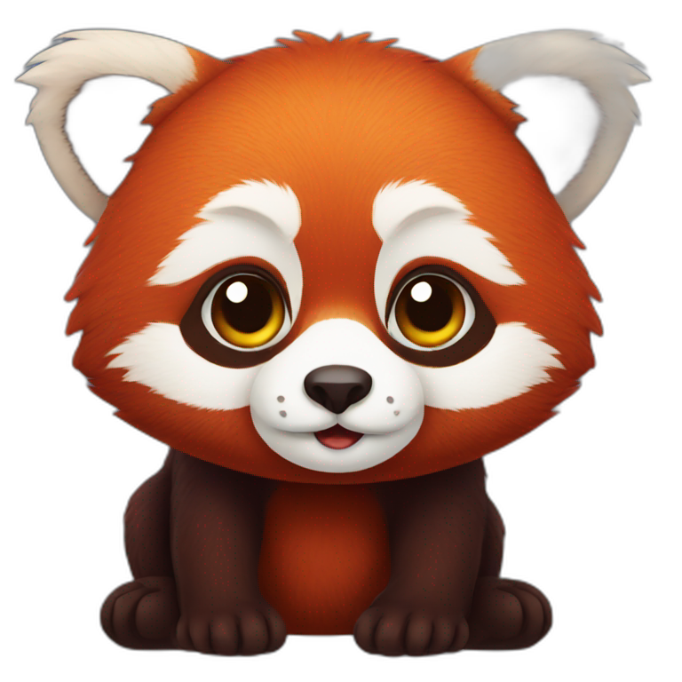 cute Red panda coding on a laptop | AI Emoji Generator