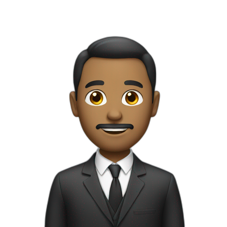 man in suit looking sideways | AI Emoji Generator