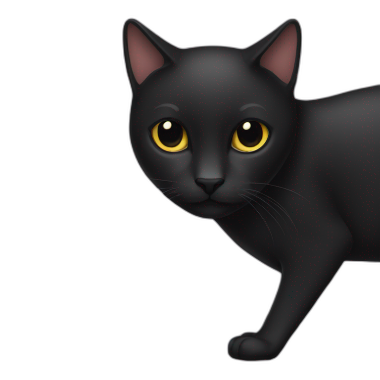 black-cat-full-body-with-tiny-tail | AI Emoji Generator