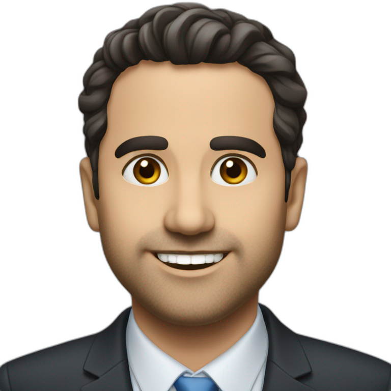 memoji of andrew huberman muscular silver hair, v neck | AI Emoji Generator