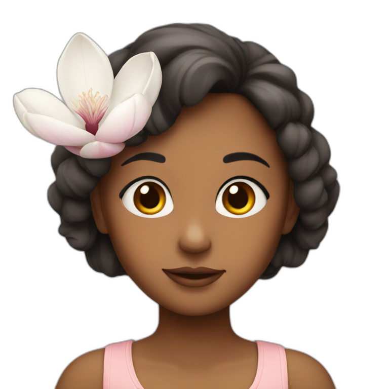 girl with magnolia | AI Emoji Generator