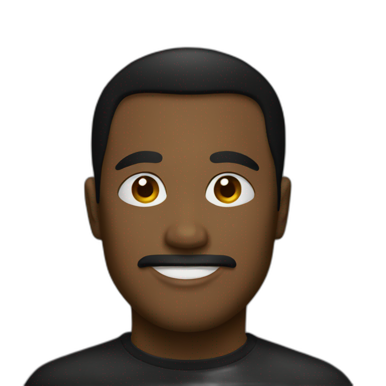 Man with a black square moustache and black patchy hair | AI Emoji ...