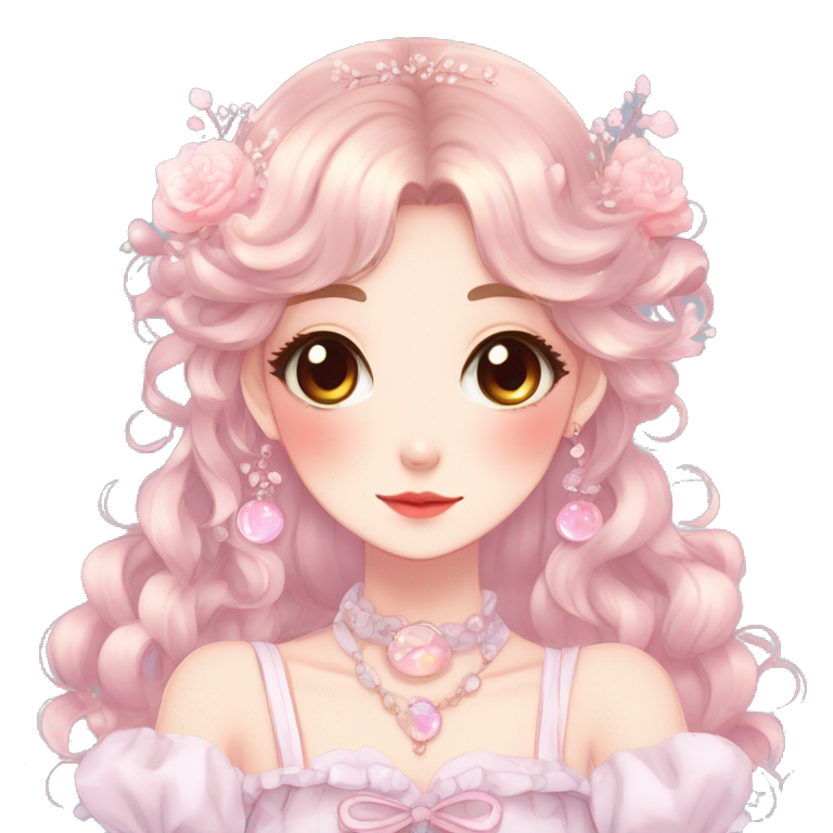 Gorgeous Anime Style Lady With Blushing Face Cottagecore Fairycore ...