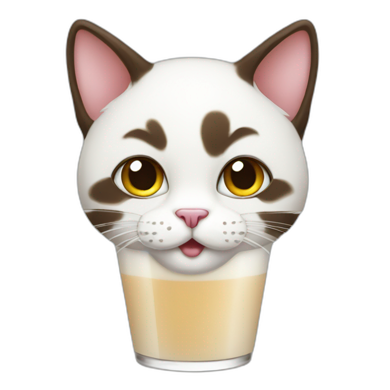 Cat with milk | AI Emoji Generator