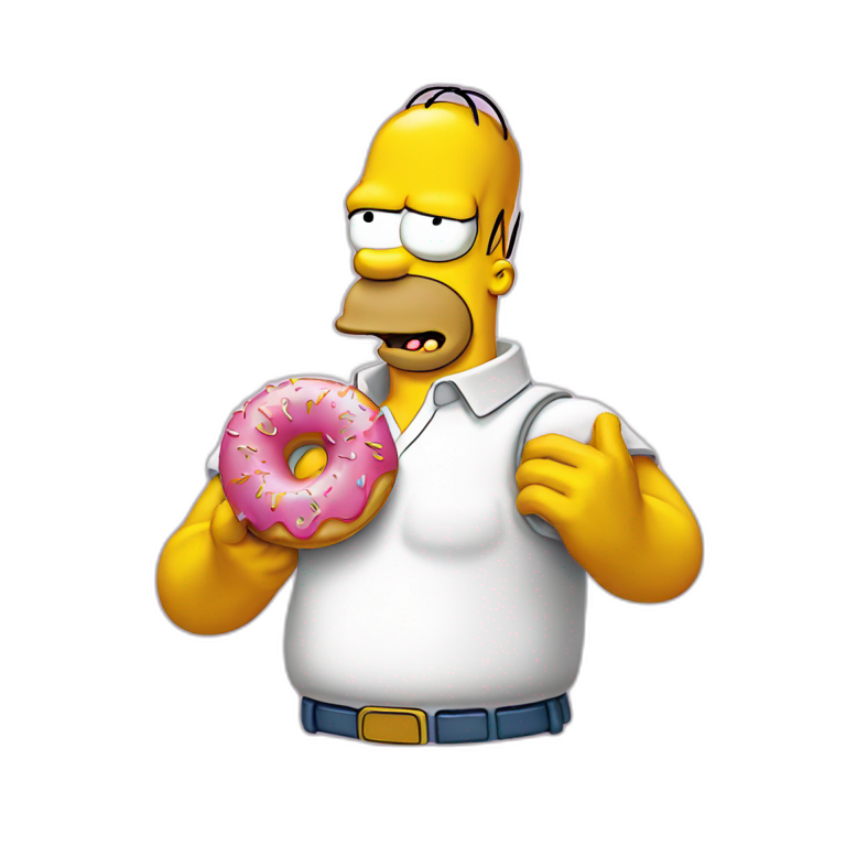 drunk homer simpson inside a donut | AI Emoji Generator