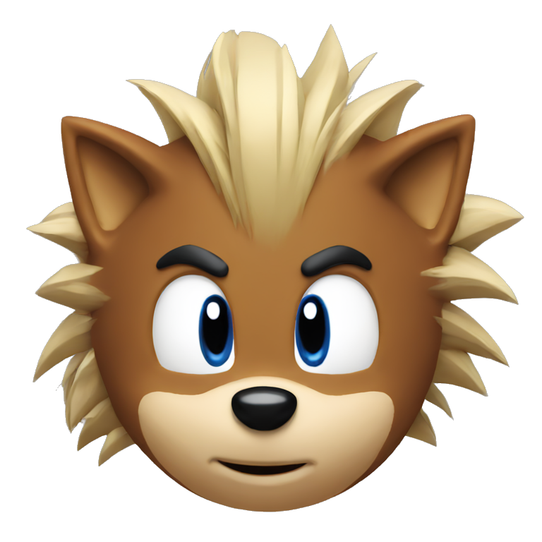 Face of Sonic The Hedgehog from SEGA, Blue Fur with a green eyes, | AI ...