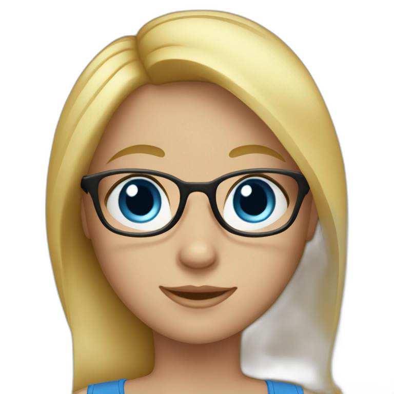 A Russian Girl with Blue eyes, Rose glasses and Blond hair | AI Emoji ...