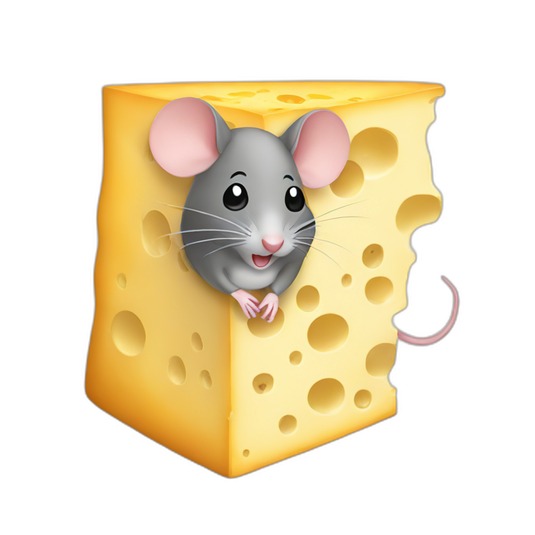 Cute mouse with cheese | AI Emoji Generator