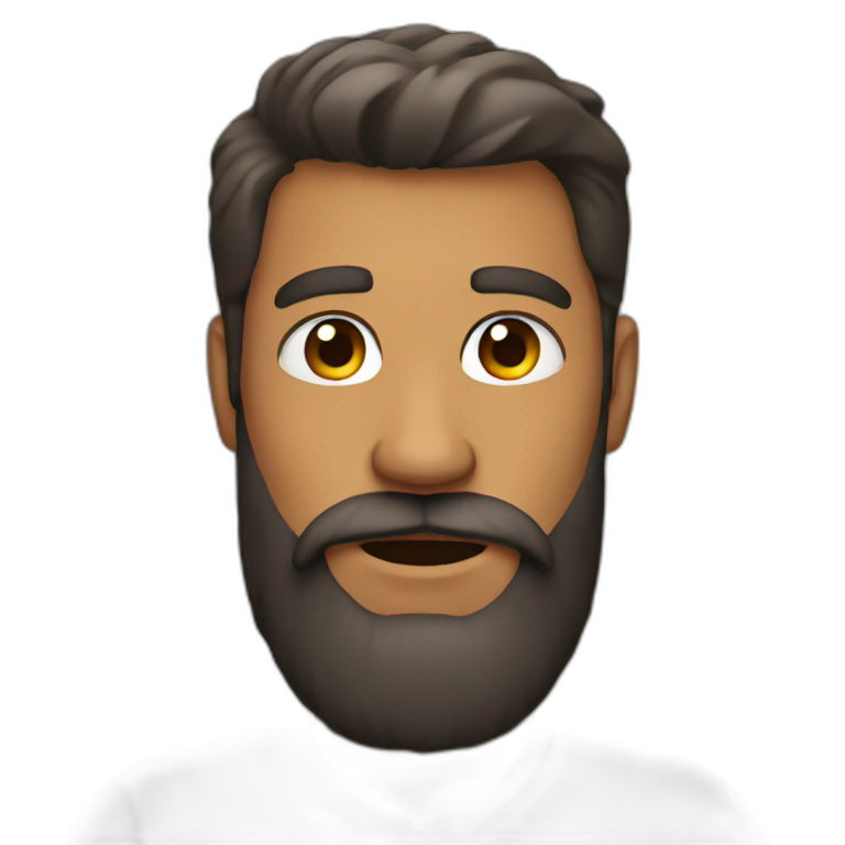 Fat man with grey short hair and a big beard eating a burger | AI Emoji ...