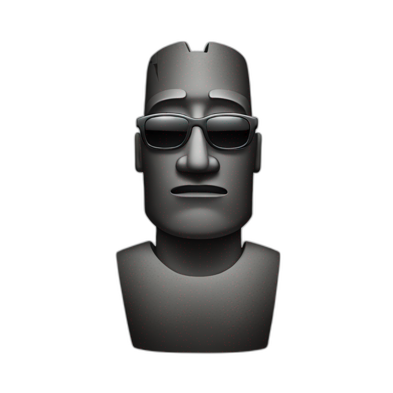 moai wearing sunglasses | AI Emoji Generator