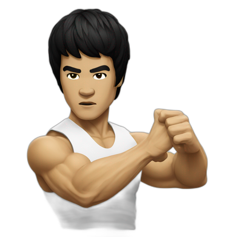 Bruce Lee smiling | AI Emoji Generator