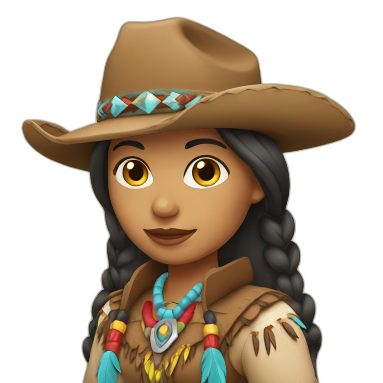 native american cowgirl | AI Emoji Generator