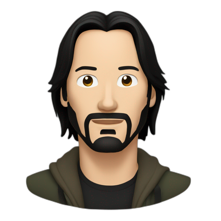 keanu reeves with a black addidas cap | AI Emoji Generator