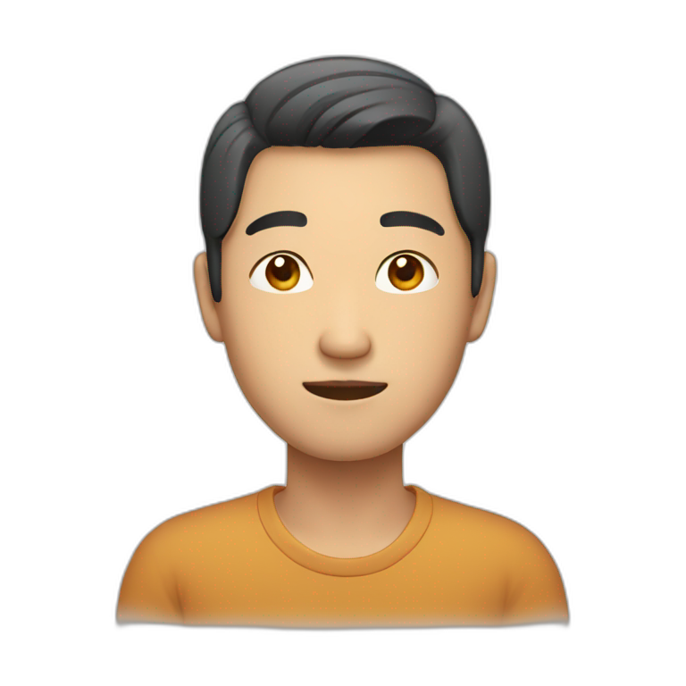 Man teenager with short middle part hair | AI Emoji Generator