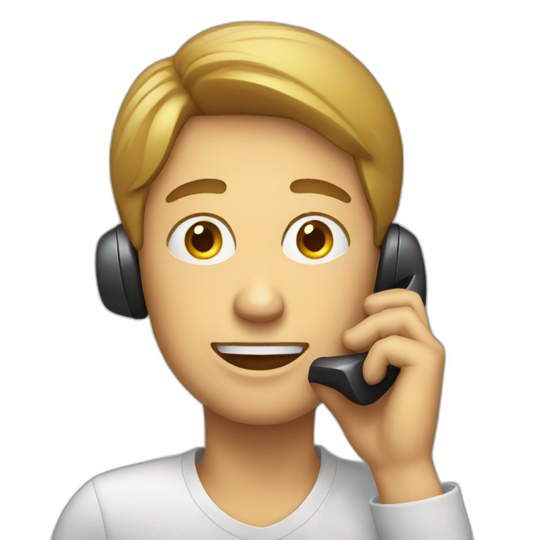 two call center agent singing on the phone | AI Emoji Generator