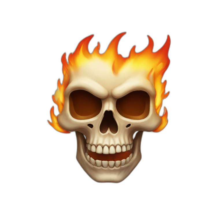 fire-breathing skull | AI Emoji Generator