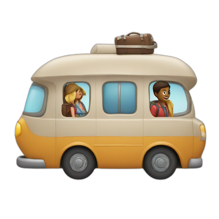 family trip in a car | AI Emoji Generator