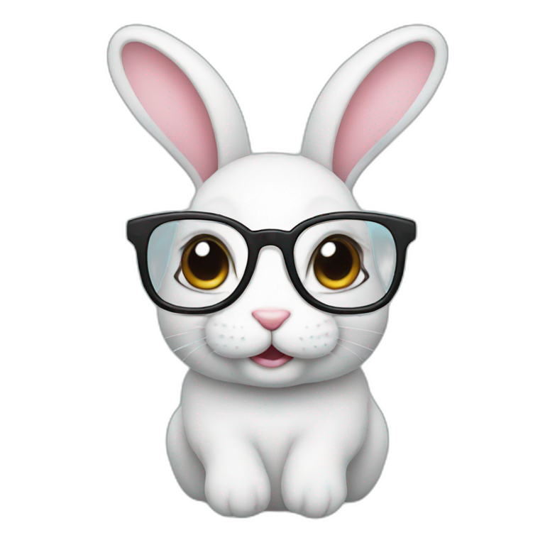 brown bunny with glasses | AI Emoji Generator