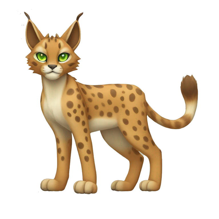 spotted Lynx-Caracal-Fakemon-hybrid with orange points, green eyes, and ...