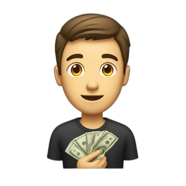 a guy spending money | AI Emoji Generator